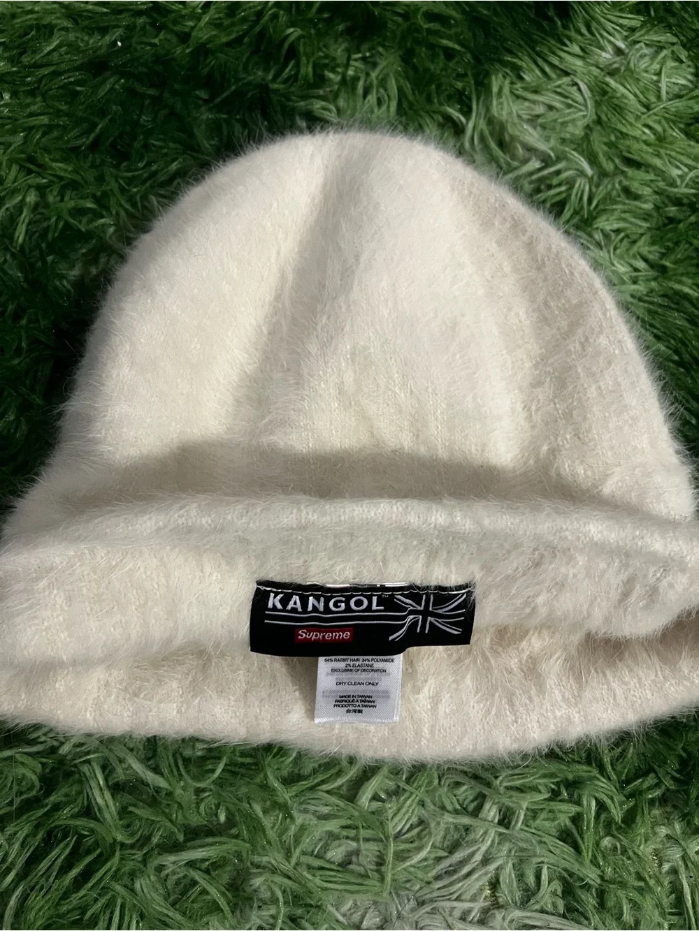 Supreme x Kangol collab White Script Logo Angora Beanie